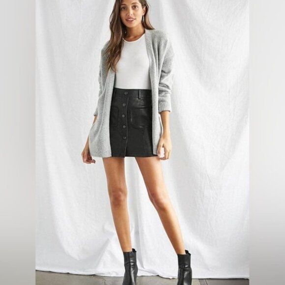 3/$20 Forever 21 Open Front Cardigan Sweater Boucle Knit Long Relaxed Slouchy - Picture 11 of 11